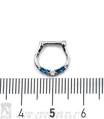 Кликер для септума Подкова (стразы)