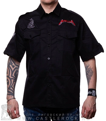 рубашка с коротким рукавом metallica (вышивка)