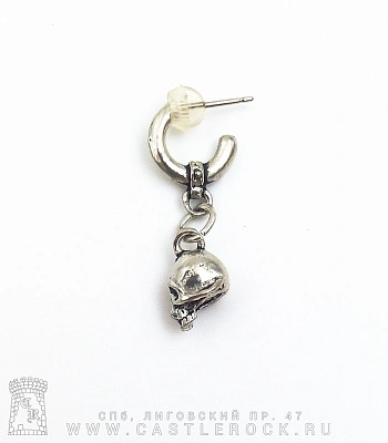 серьга alchemy gothic (алхимия готик) e202 skull