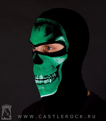 шапка балаклава череп (зеленый)