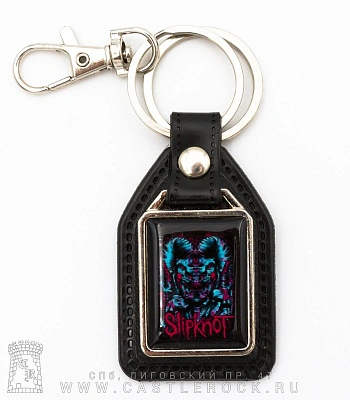 брелок прямоугольный на подкладке slipknot (демон)