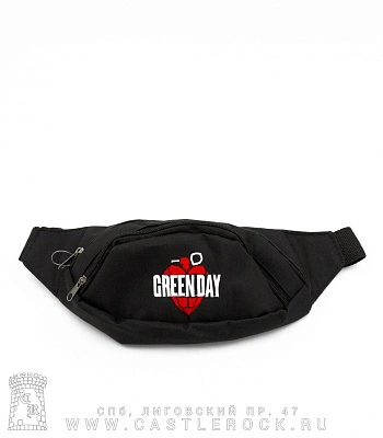сумка на пояс с вышивкой green day