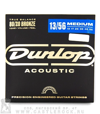 струны dunlop для акустической гитары, бронза 80/20, dab1356