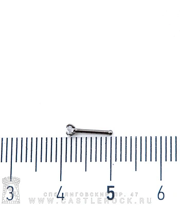 Гвоздик для носа Титан со Стразом (прозрачным) 0,8 х 6,5 х 2,5