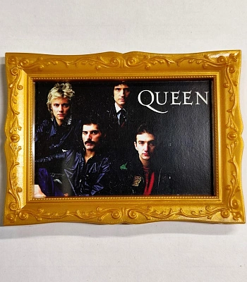 магнит прямоугольный queen (группа, черный фон, багет)