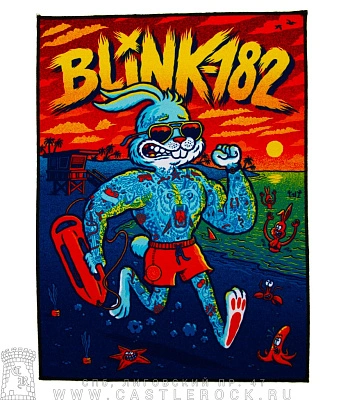 нашивка на спину blink-182 (кролик на пляже)