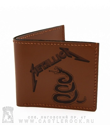портмоне с гравировкой metallica (змея, ручная работа)