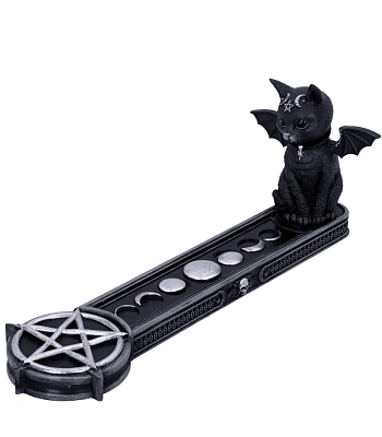 подставка под благовония кот вампир крылатый и пентаграмма