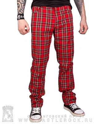 брюки клетка красная (крупная, яркая)