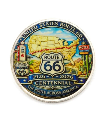 монета сувенирная крупная route 66 "the mother road" (автомобиль)