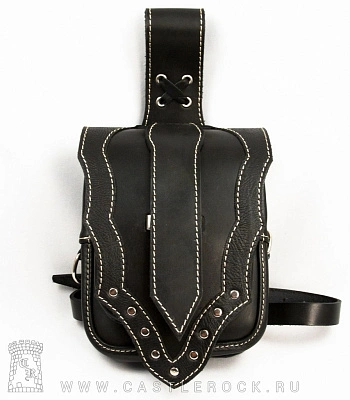 сумка на бедро щит (прострочка белая)