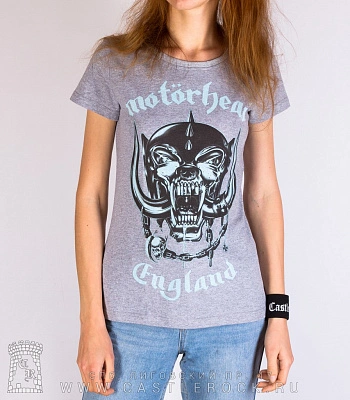 женская футболка motorhead "england" (серая)