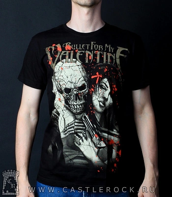 футболка bullet for my valentine (скелет с девушкой)