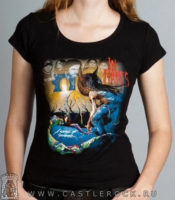 женская футболка in flames "a sense of purpose"