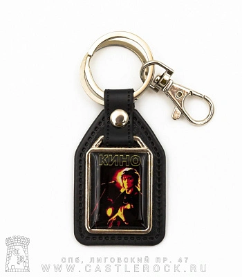 брелок прямоугольный на подкладке кино в. цой (с гитарой)
