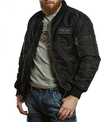 куртка пилот foersverd черная (патч, бомбер) куртка пилот foersverd черная (патч, бомбер)