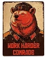 табличка медведь "work harder comrade"