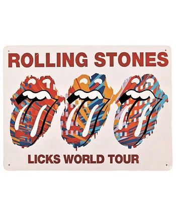 табличка rolling stones "licks world tour"
