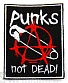 нашивка anarchy анархия punks not dead (лого, надпись белая, булавка, вышивка)