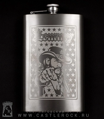 фляга стальная с гравировкой motorhead lemmy 10 oz
