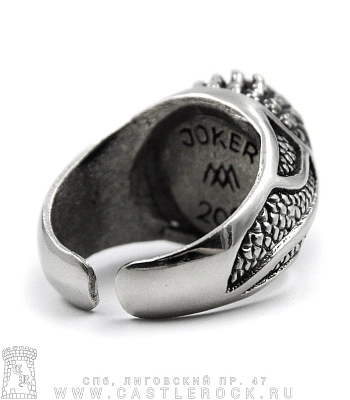 кольцо joker глаз дракона серый