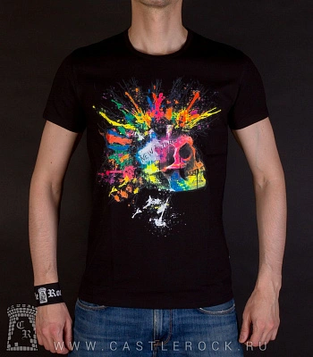 футболка череп панка (светится)