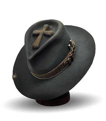 шляпа фетровая jack cross (крест, серая)