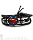 фенечка кожаная кабошон superman супермен (черная)