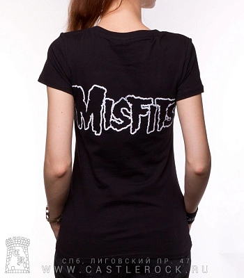 женская футболка misfits (лого потертое)