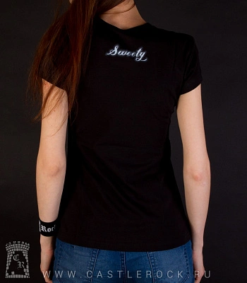 женская футболка кошка "sweety" (светится)