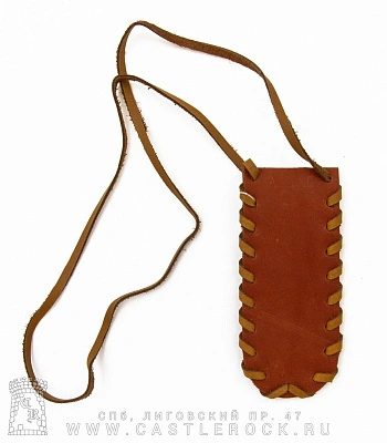 чехол для варгана кожаный средний (без защиты язычка, коричневый темный) vgfm01