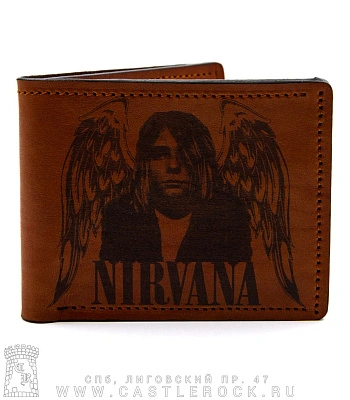 портмоне с гравировкой nirvana kurt cobain (ручная работа)