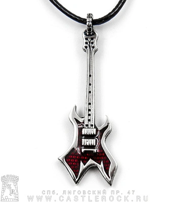 подвес joker гитара warlock "heavy metal" эмаль (красная)