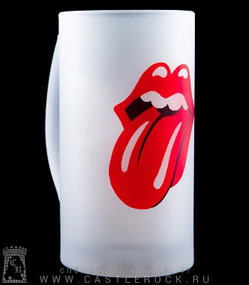 кружка пивная стеклянная rolling stones (лого)