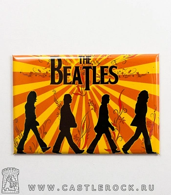 магнит прямоугольный beatles "abbey road" (шарж)