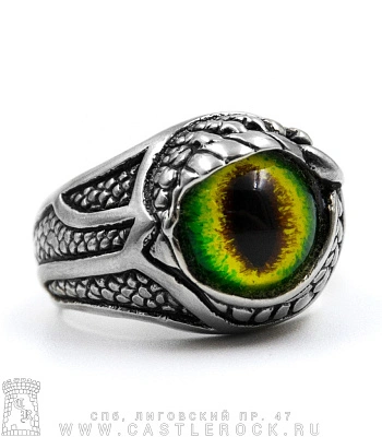 кольцо joker глаз дракона зеленый