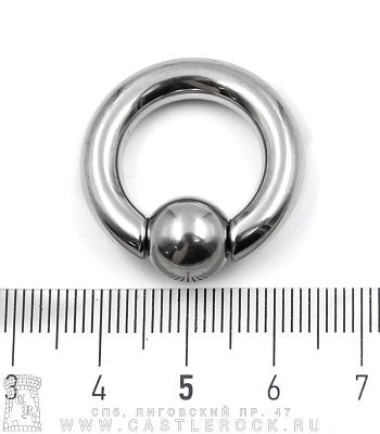 Кольцо BCR Хард Сталь 5 х 16 х 10 (с пружинным шариком)