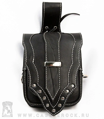 сумка на бедро щит (прострочка белая)