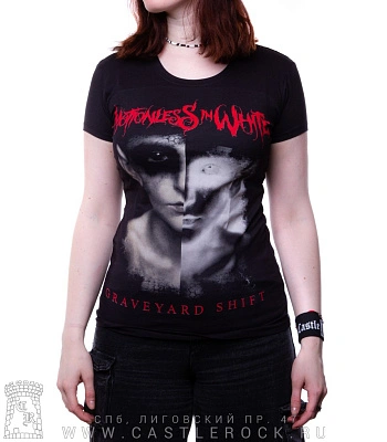 женская футболка motionless in white "graveyard shift"