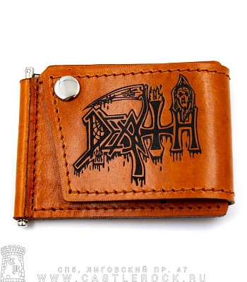 зажим для купюр с держателем карт death (гравировка, ручная работа)