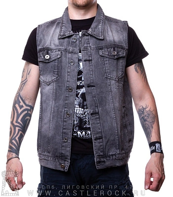 жилет джинсовый серый (потертый) e321