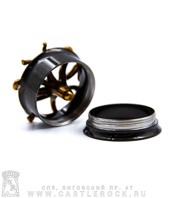 Плаг Сталь Тонкостенный Черный Кракен (с внутренней резьбой) 19 мм