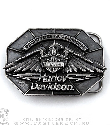 пряжка harley-davidson "proud to be an american"