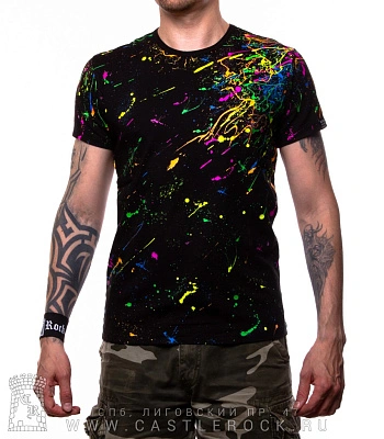 футболка брызги краски (полноформат, светится)