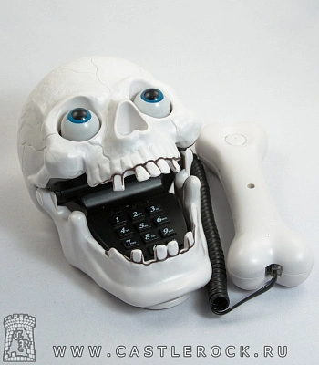 телефон череп с костью (белый)