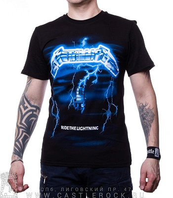 футболка metallica "ride the lightning" (принт синий)