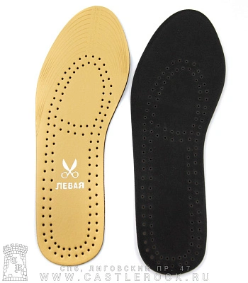 стельки кожаные двухслойные (бежевые)