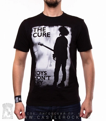 футболка cure "boys don't cry" (принт ч/б)