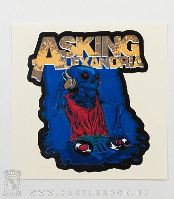 наклейка asking alexandria (скелет диджей)