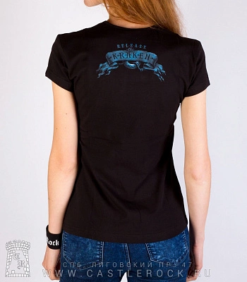 женская футболка кракен "release the kraken" (светится)